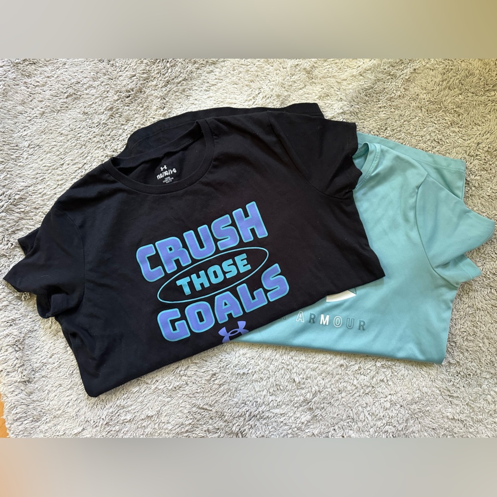 Under Armour Black and Aqua T-Shirts